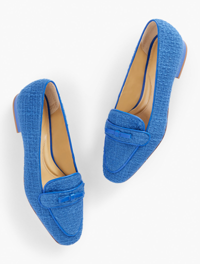 Talbots Jane Bow Amherst Tweed Loafers - Capri Blue - 11m