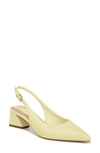 Franco Sarto Racer Slingback Pointed Toe Pump In Citron Yellow Leather