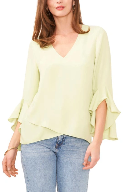 Vince Camuto Flutter Sleeve Tunic In Foam Green