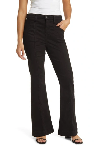 Jen7 By 7 For All Mankind Center Seam High Waist Wide Leg Trouser Jeans In Black