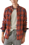 Lucky Brand Plaid Western Cotton Twill Snap-up Shirt In Red Plaid