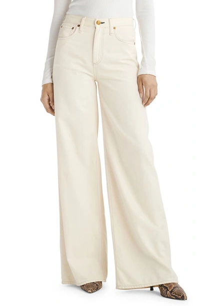 Rag & Bone Off-white Featherweight Logan Wide-leg Jeans In Ecru