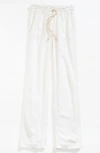 Roxy Oceanside Linen Blend Beach Pants In White Sea Salt