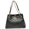 GUCCI GUCCI GG MARMONT BLACK LEATHER TOTE BAG (PRE-OWNED)