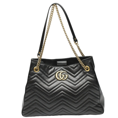 Gucci Gg Marmont Black Leather Tote Bag ()