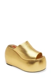 Simon Miller Bubble Vegan Metallic Platform Sandals In Star Gold