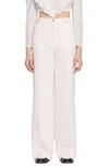 SANDRO LIAN CHECK WIDE LEG TWEED PANTS