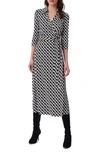 Diane Von Furstenberg Abigail Silk Jersey Midi Wrap Dress In Chain Link Medium Bl