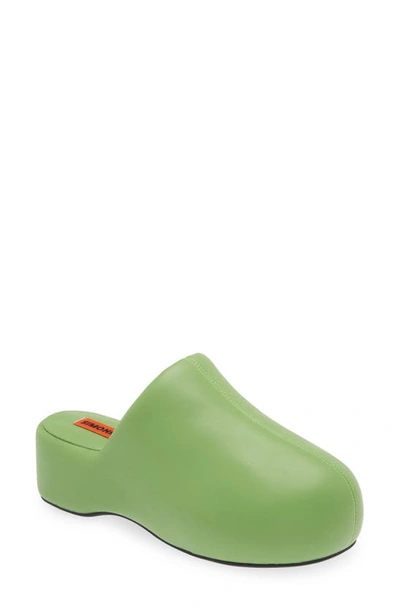 Simon Miller Green Bubble Clogs In Moss Green