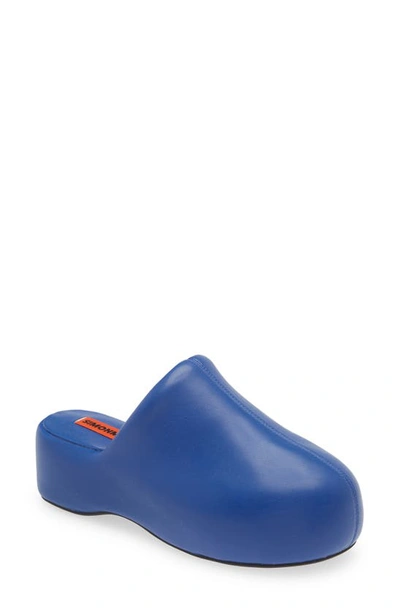 Simon Miller Vegan Leather Platform Bubble Clogs In Blue