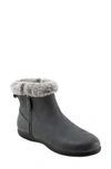 Softwalk Helena Faux Fur Bootie In Smoke Nubuck