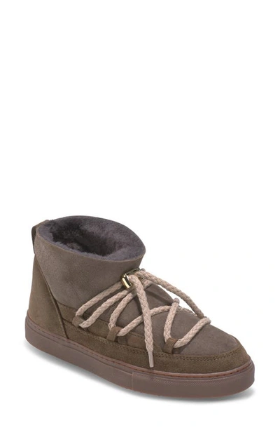 Inuikii Classic Genuine Shearling Lined Low Trainer In Taupe