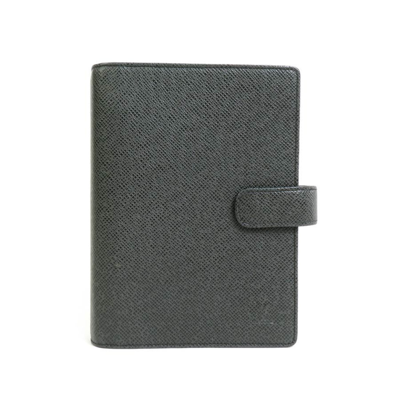 Pre-owned Louis Vuitton Agenda Mm Black Leather Wallet  ()