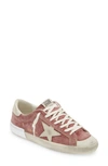 Golden Goose Super-star Low Top Sneaker In Pomegranate/ Cream/ Silver