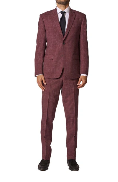 Jb Britches Sartorial Classic Fit Wool & Linen Suit In Plum