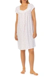 Eileen West Floral Cap Sleeve Short Nightgown In Rose Print