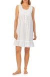 Eileen West Sleeveless Swiss Dot Short Nightgown In White
