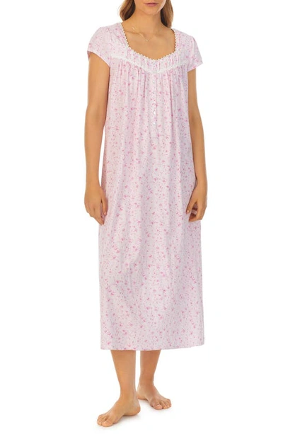 Eileen West Short Sleeve Nightgown In Pink Floral