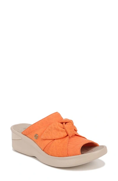 Bzees Smile Ii Wedge Slide Sandal In Orange