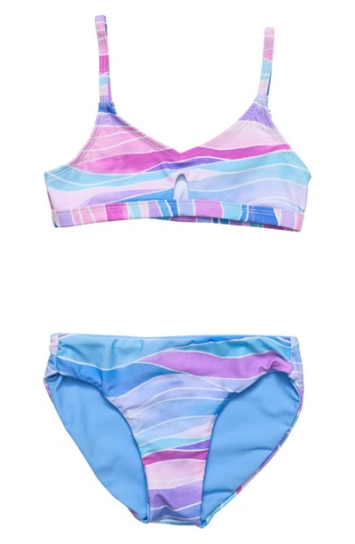 Snapper Rock Kids' Toddler, Child Girl Water Hues Keyhole Bikini In Open Miscellaneous