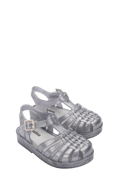 Melissa Kids Mini Posses Sandal In Clear Glitter