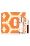 CLINIQUE PERFECTLY HAPPY FRAGRANCE & LIP GLOSS SET (LIMITED EDITION) $125 VALUE