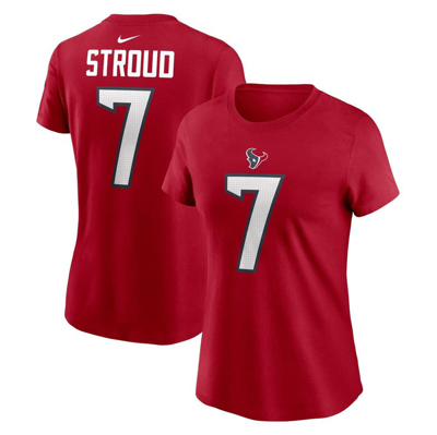 Nike C.j. Stroud Red Houston Texans Player Name & Number T-shirt