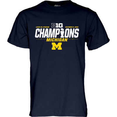 Blue 84 Navy Michigan Wolverines 2023 Big Ten Football Conference Champions Locker Room T-shirt