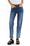 Hint Of Blu High Waist Ankle Straight Leg Jeans In Corsica Blue