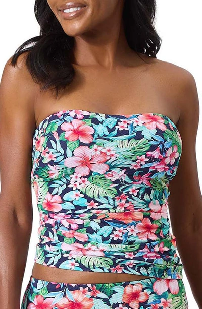 Tommy Bahama Island Cays Flora Convertible Tankini Top In Green