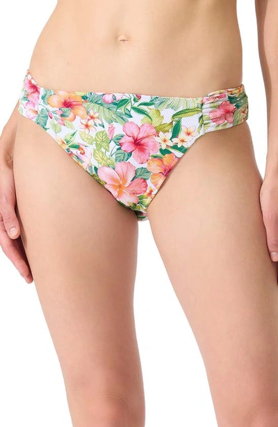 Tommy Bahama Island Cays Floral Reversible Hipster Bikini Bottoms In White Rev