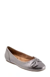 Softwalk Sofia Bow Ballet Flat In Pewter