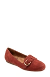 Softwalk Serra Flat In Rust Suede