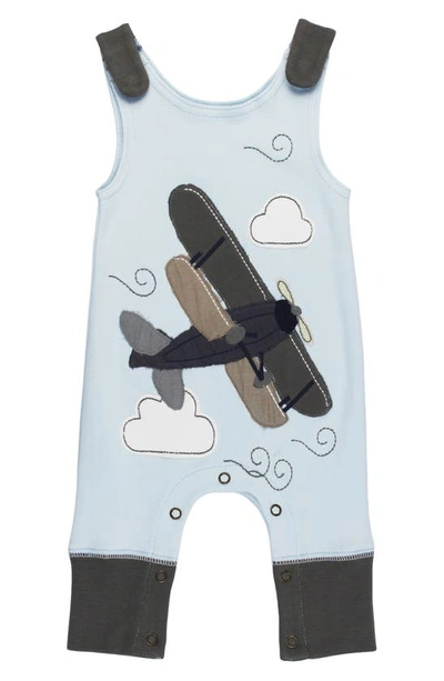 L'ovedbaby Appliqué Organic Cotton Romper In Airplane