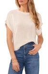 Vince Camuto Short Sleeve Crewneck Sweater In Soft Blush