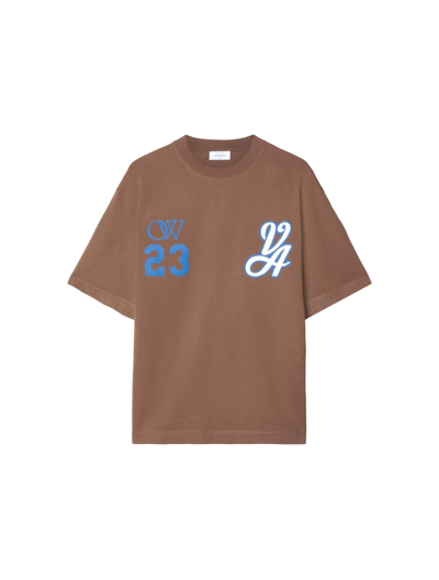 Off-white 23 Varsity Skate Cotton T-shirt In Brown