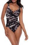 Miraclesuit Tempest Escape One-piece Swimsuit In Black/ Brown