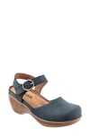 Softwalk Mabelle Ankle Strap Clog In Smoke Nubuck