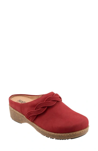 Softwalk Arvada Twist Mule In Red Nubuck