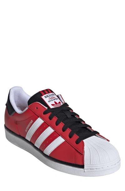 Adidas Originals Superstar Sneaker In Scarlet/ White/ Charcoal