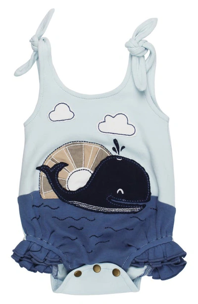 L'ovedbaby Babies' Whale Appliqué Sleeveless Organic Cotton Bodysuit