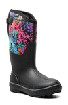 Bogs Classic Ii Rose Garden Tall Waterproof Insulated Rain Boot In Black Multi