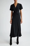 VICTORIA BECKHAM VICTORIA BECKHAM RUCHED WAIST MIDI DRESS