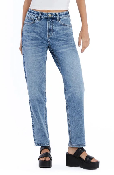Hint Of Blu High Waist Ankle Straight Leg Jeans In Lake Como Blue