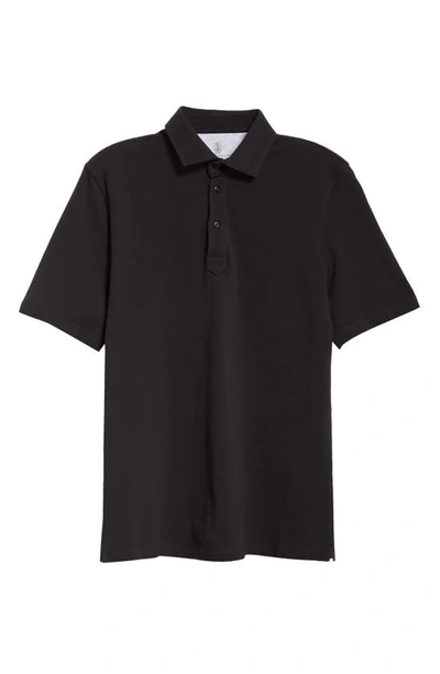 Brunello Cucinelli Cotton-piqué Polo Shirt In Black