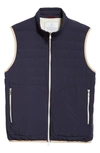 Brunello Cucinelli Men's Quilted Down Zip-front Vest In Cvj09 Navy/brown