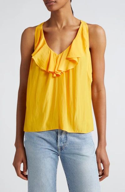 Ramy Brook Nellie Ruffled Sleeveless Blouse In Yuzu