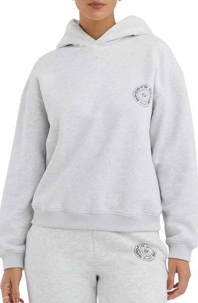 House Of Cb Muse Fleece Graphic Hoodie In Light Grey Marl