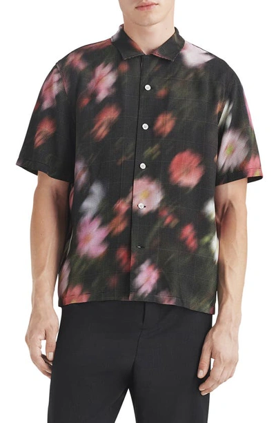 Rag & Bone Avery Floral-print Viscose Shirt In Black