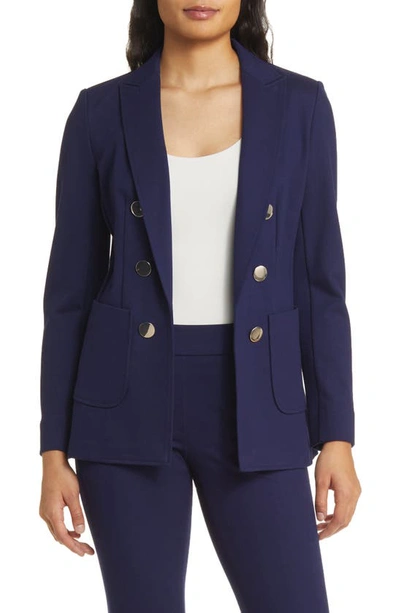 Anne Klein Faux Double Breasted Jacket In Distant Mountain